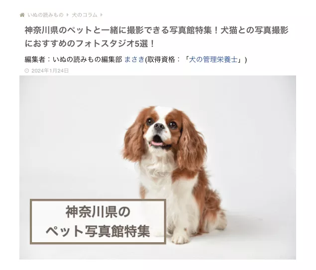 ペットと一緒に撮影できる写真館特集